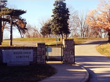 Exterior shot of Mound Grove Cemetery