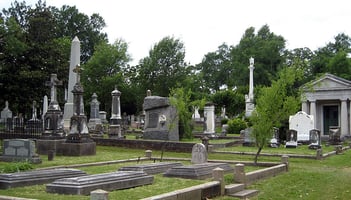 Exterior shot of Mount Holly Cemetery