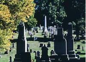 Exterior shot of MT Calvary Catholic Cemetery