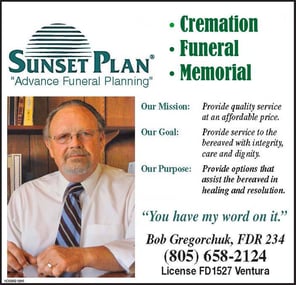 Sunset Plan is licensed in California by the State Department of Consumer Affairs, Funeral Bureau, license FD1527, Ventura, California, serving the counties of Santa Barbara, Ventura and Los Angeles.