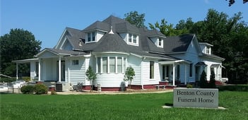 Exterior shot of Benton County Funeral Home