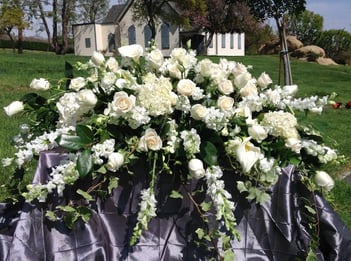 Casket Spray all white premium flowers