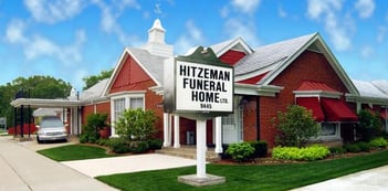 Exterior shot of Hitzeman Funeral Home