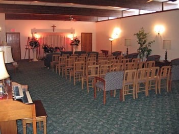 Interior shot of Steger Memorial Chapel