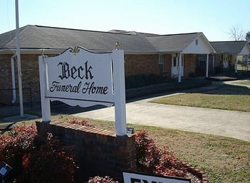 Exterior shot of Beck Funeral Home