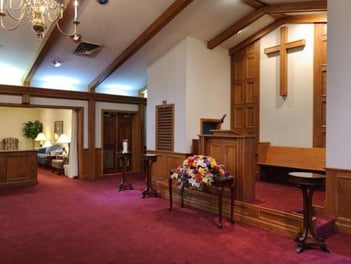 Interior shot of Ashelawn Memorial Chapel