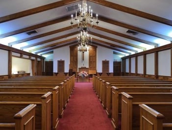 Interior shot of Ashelawn Memorial Chapel