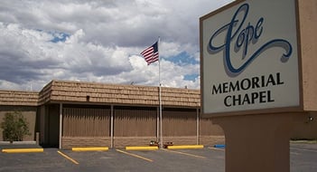 Exterior shot of Cope Memorial Chapel of Gallup