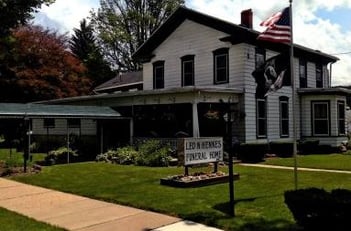 Exterior shot of Leo N Hennes Funeral Home