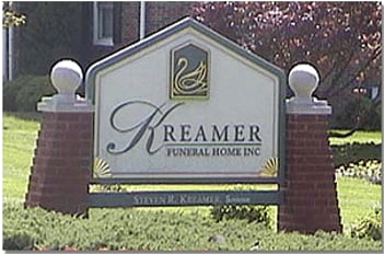 Exterior shot of Kreamer Funeral Home