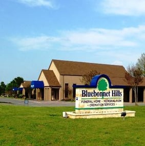 Exterior shot of Bluebonnet Hills Funeral Home