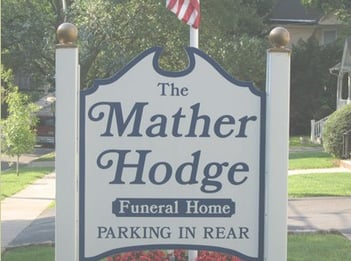 Exterior shot of Mather Hodge Funeral Home