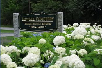 Exterior shot of Lowell Cemetery