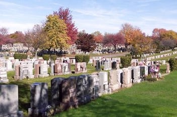 Exterior shot of New Calvary Cemetery