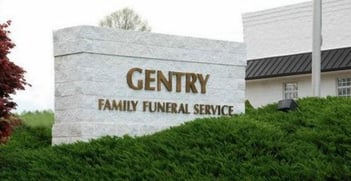 Exterior shot of Gentry Family Funeral Service