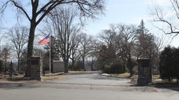 Main entrance gate to the cemetery
