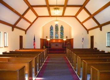 Interior shot of Woodside Cemetery