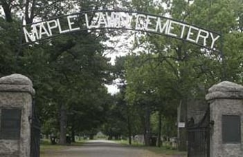 Exterior shot of Maple Lawn Cemetery