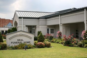 Exterior shot of Neal Funeral Home