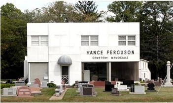 Exterior shot of Vance Ferguson Cemetery Memorials