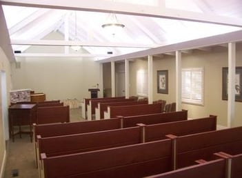 Interior shot of Wiscombe's Davis Funeral Chapel