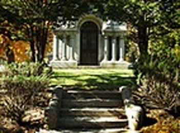 Exterior shot of Springdale Cemetery Mausoleum