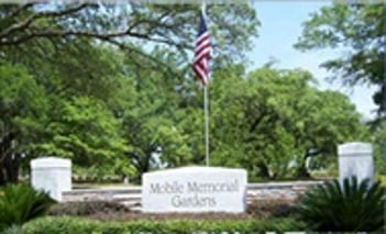 Exterior shot of Mobile Memorial Gardens Cemetery