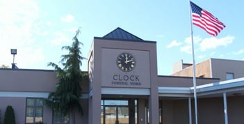 Exterior shot of Clock Funeral Home