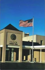 Exterior shot Clock Life Story Funeral Home