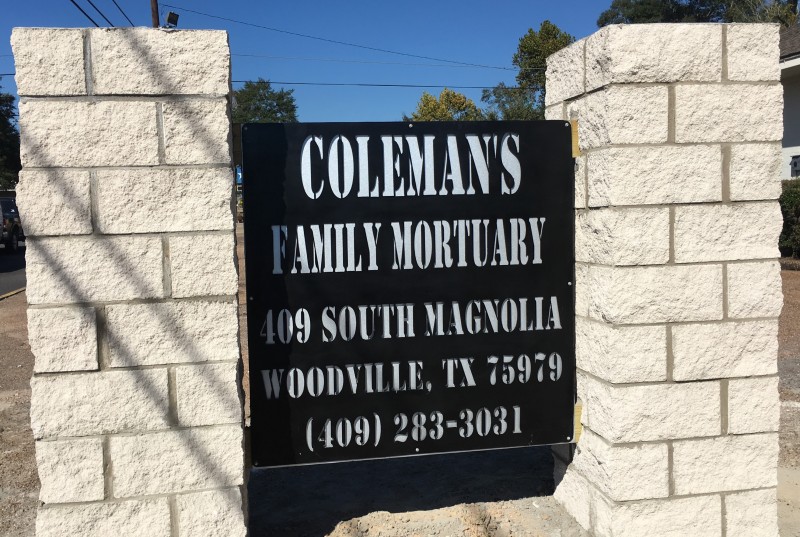 Coleman's Family Mortuary Woodville, Texas